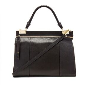 🆕 Foley and Corinna Dione black leather crossbody messenger bag FC152060